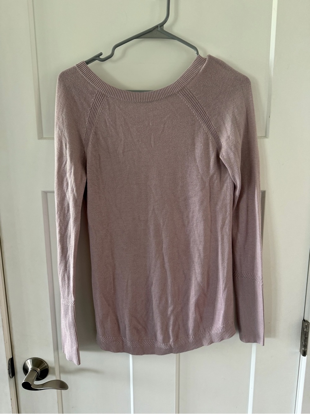 Lululemon Women's Long-Sleeve Boatneck Open Back Sweater - Dusty Pink - Size 2/4